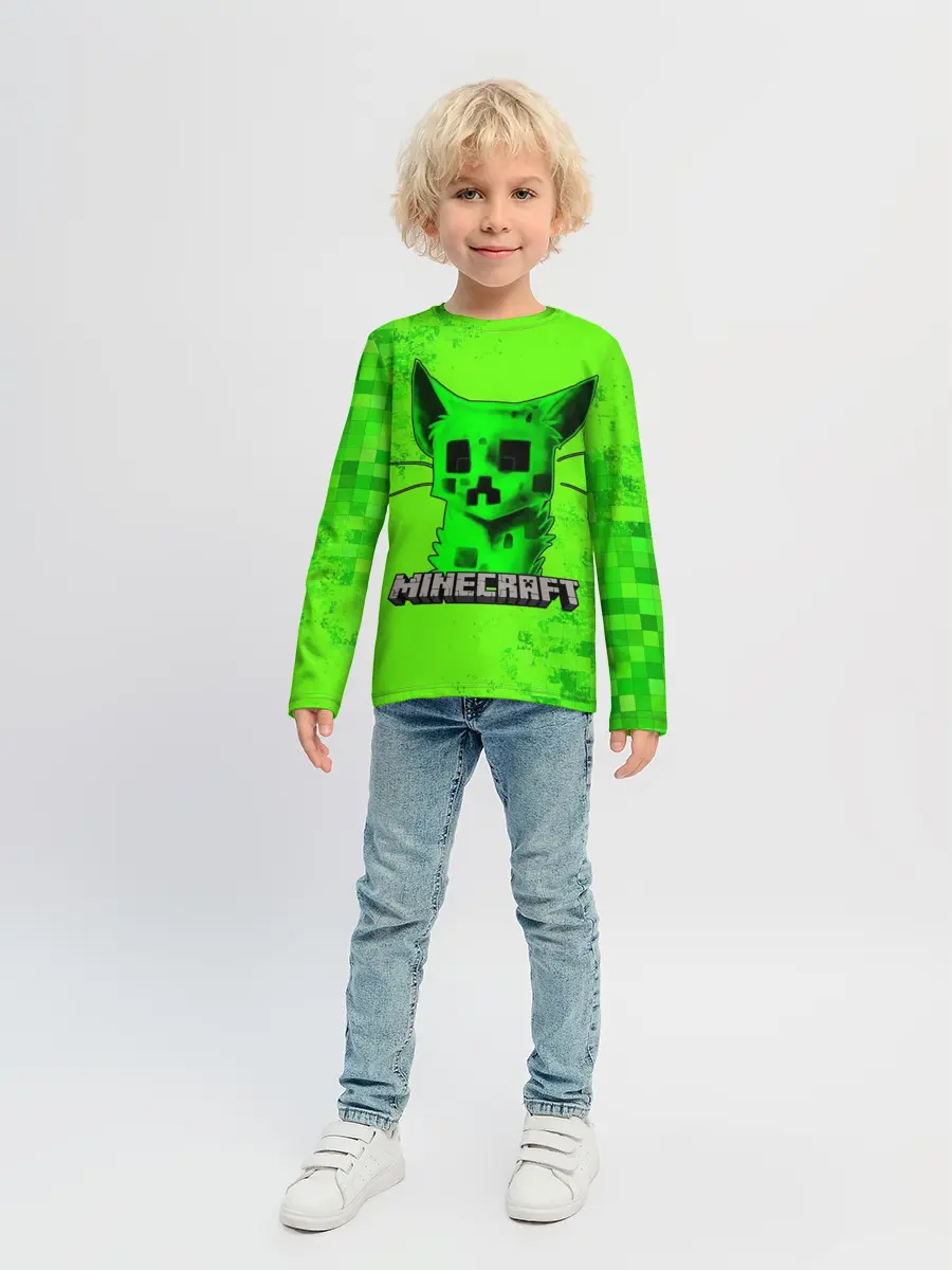 Детский лонгслив / MINECRAFT CREEPER CAT