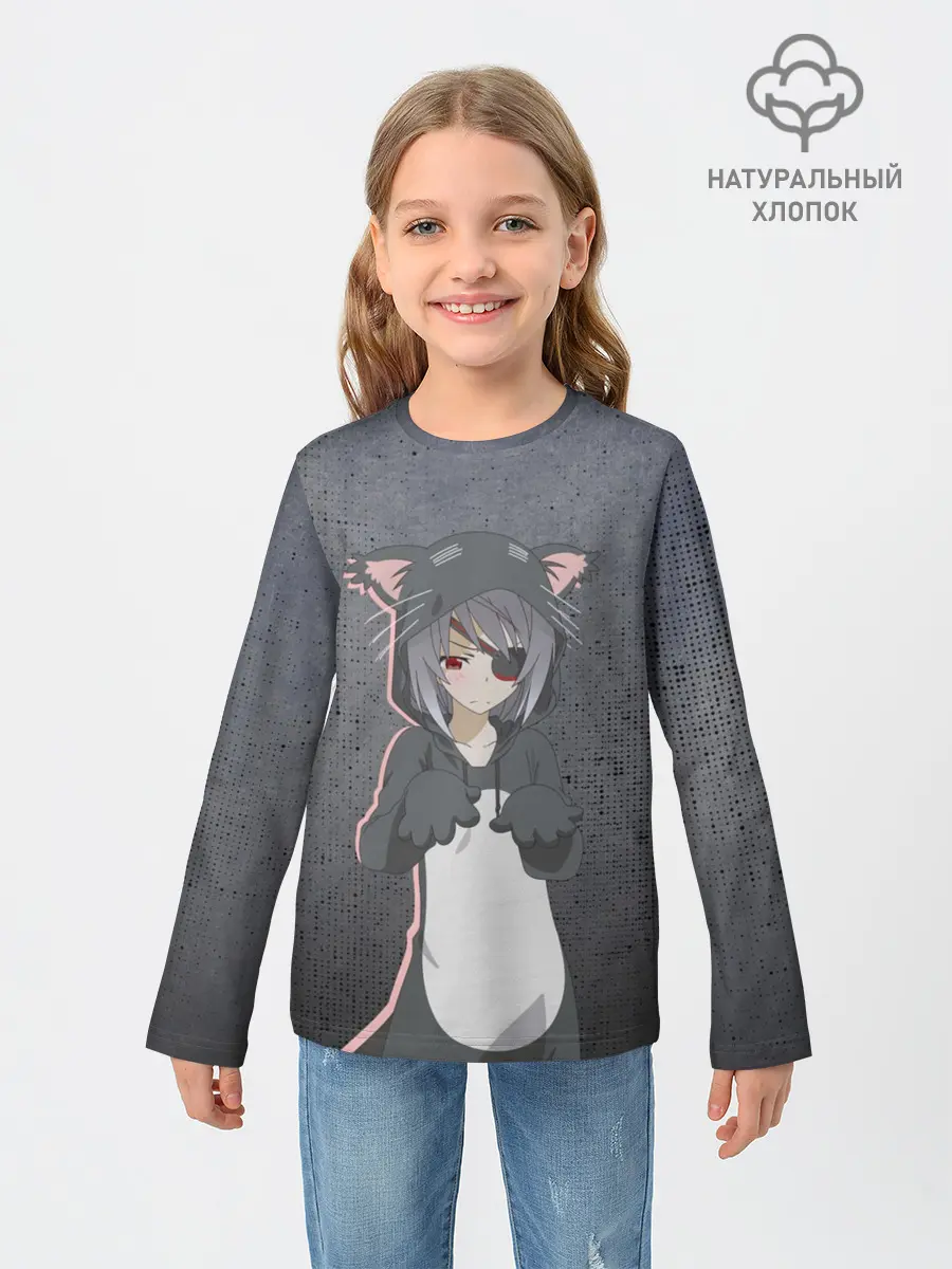 Детский лонгслив / Catgirl sadness