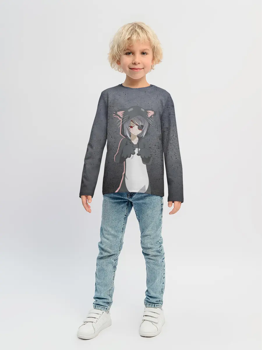Детский лонгслив / Catgirl sadness
