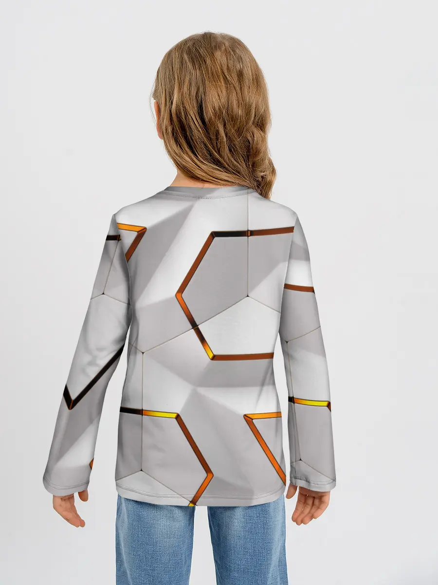 Детский лонгслив / 3D абстракция Iron