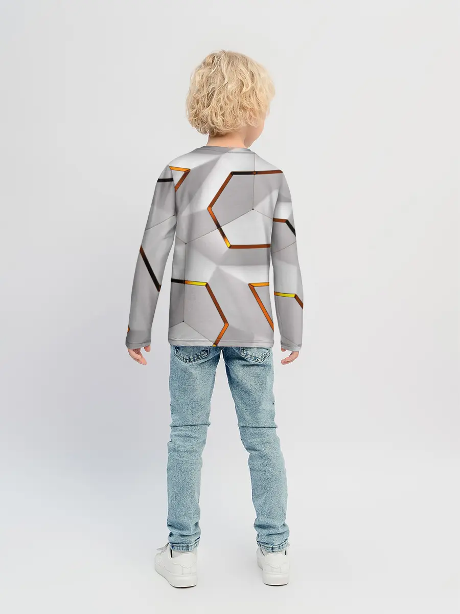 Детский лонгслив / 3D абстракция Iron