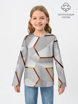 Детский лонгслив / 3D абстракция Iron