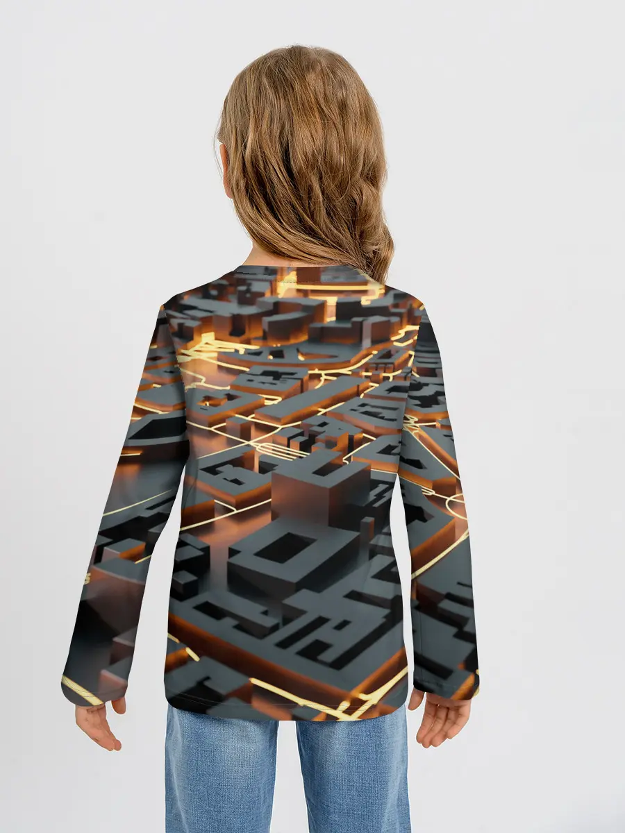 Детский лонгслив / 3D абстрактная схема