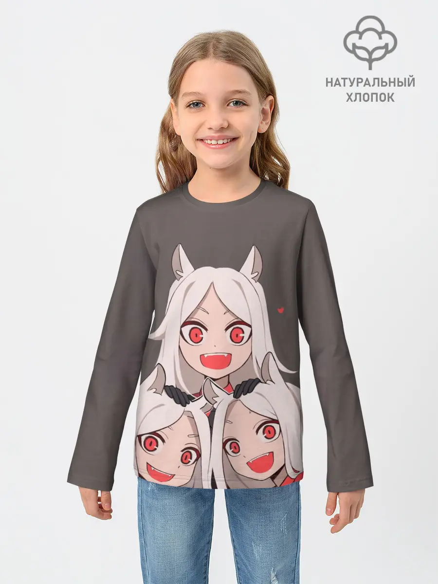 Детский лонгслив / Cerberus с сердечками Helltaker