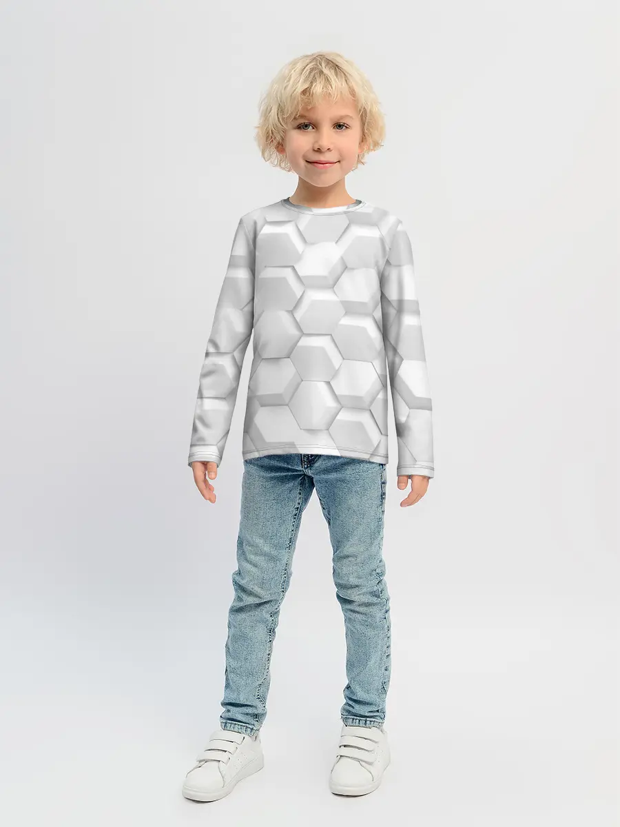 Детский лонгслив / 3D WHITE