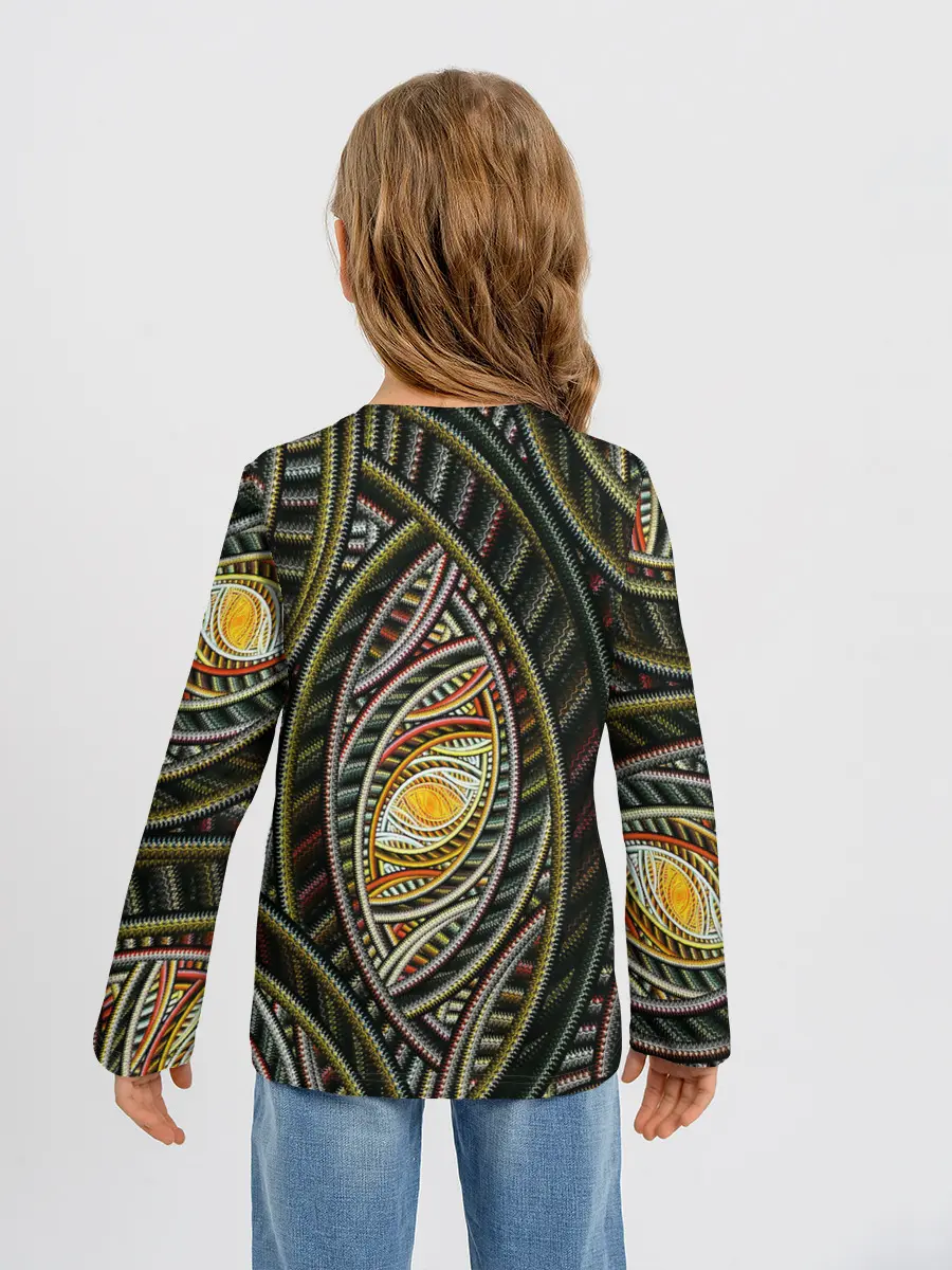 Детский лонгслив / Абстракция глаз узор линии