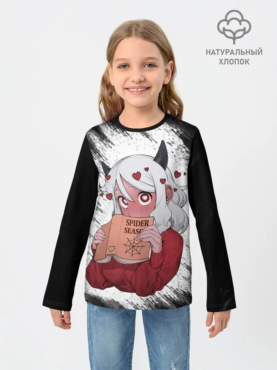 Детский лонгслив / Малина очерк Helltaker