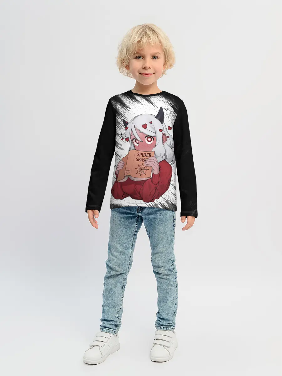 Детский лонгслив / Малина очерк Helltaker