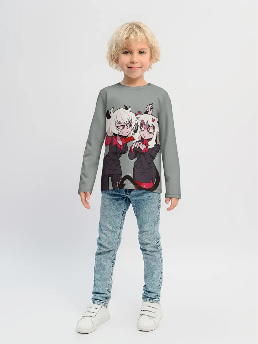 Детский лонгслив / Здрада разговаривает Helltaker