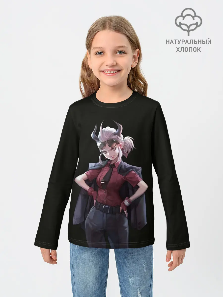 Детский лонгслив / Героиня Helltaker стоит