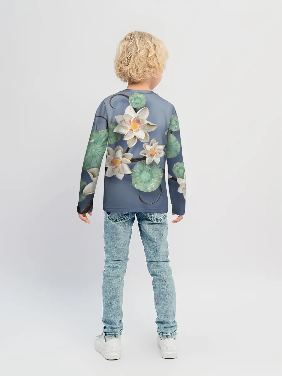 Детский лонгслив / 3D стеклянные цветы