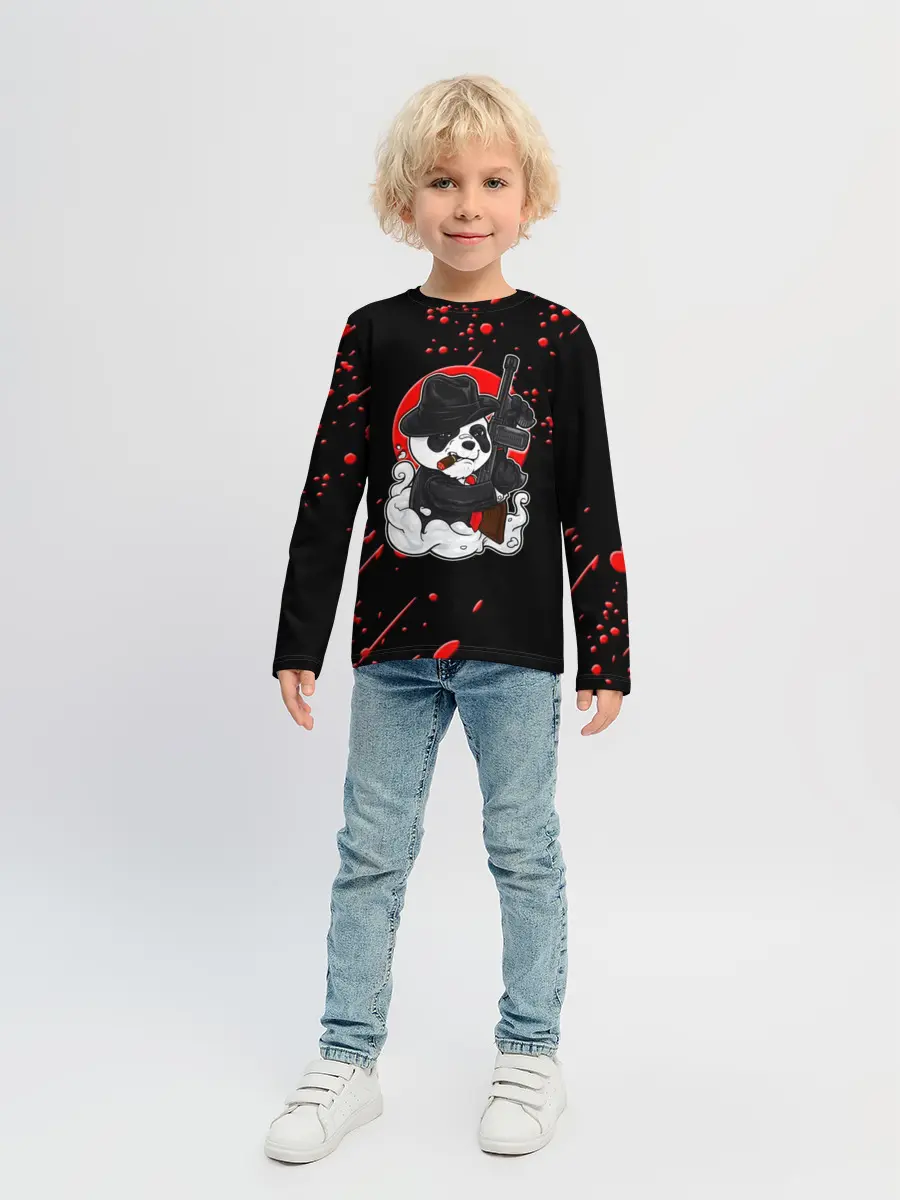 Детский лонгслив / Панда Мафиози