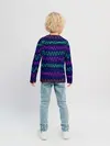 Детский лонгслив / Линии разными ручками на синем