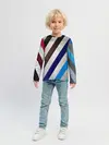 Детский лонгслив / Косые линии полосы крупные