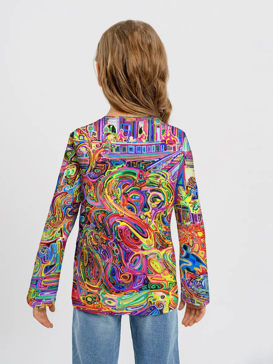 Детский лонгслив / НЕОНОВЫЕ ЛИНИИ / АБСТРАКЦИЯ