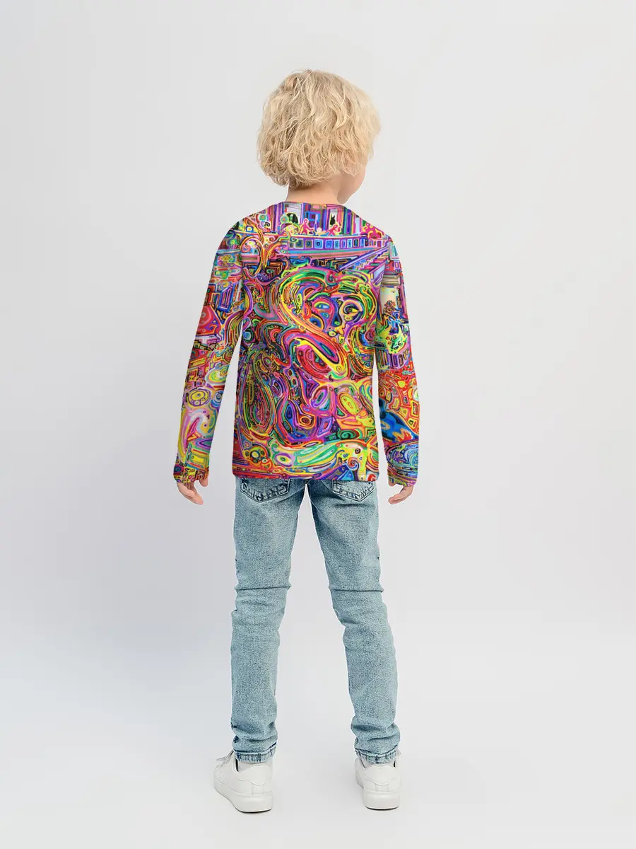 Детский лонгслив / НЕОНОВЫЕ ЛИНИИ / АБСТРАКЦИЯ