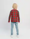 Детский лонгслив / Клетка красная