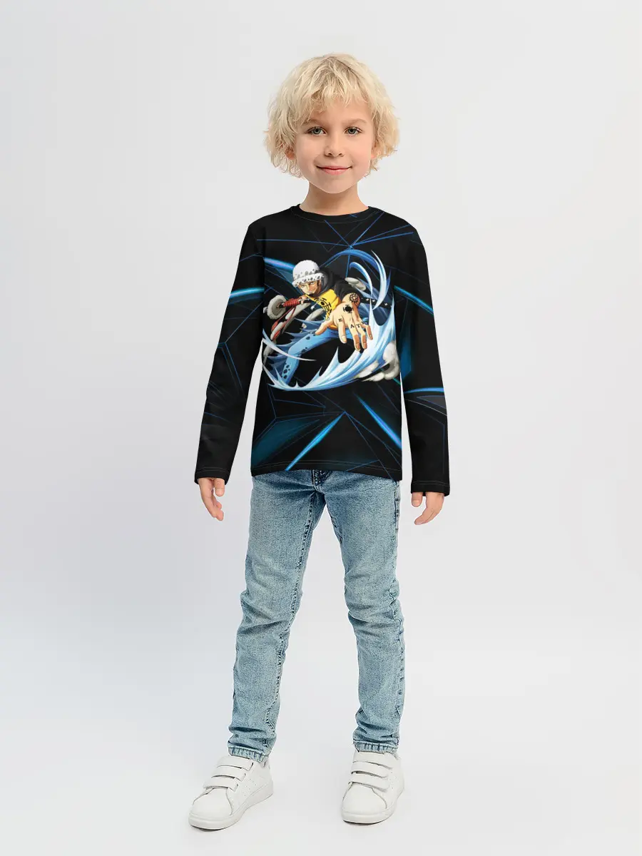 Детский лонгслив / ТРАФАЛЬГАР ЛО. Металлический фон