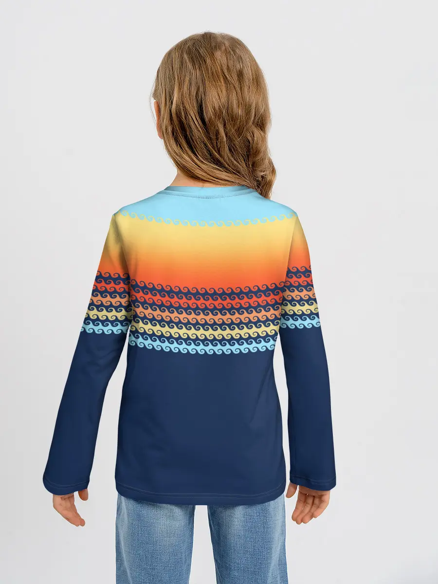 Детский лонгслив / Летние волны и пальма