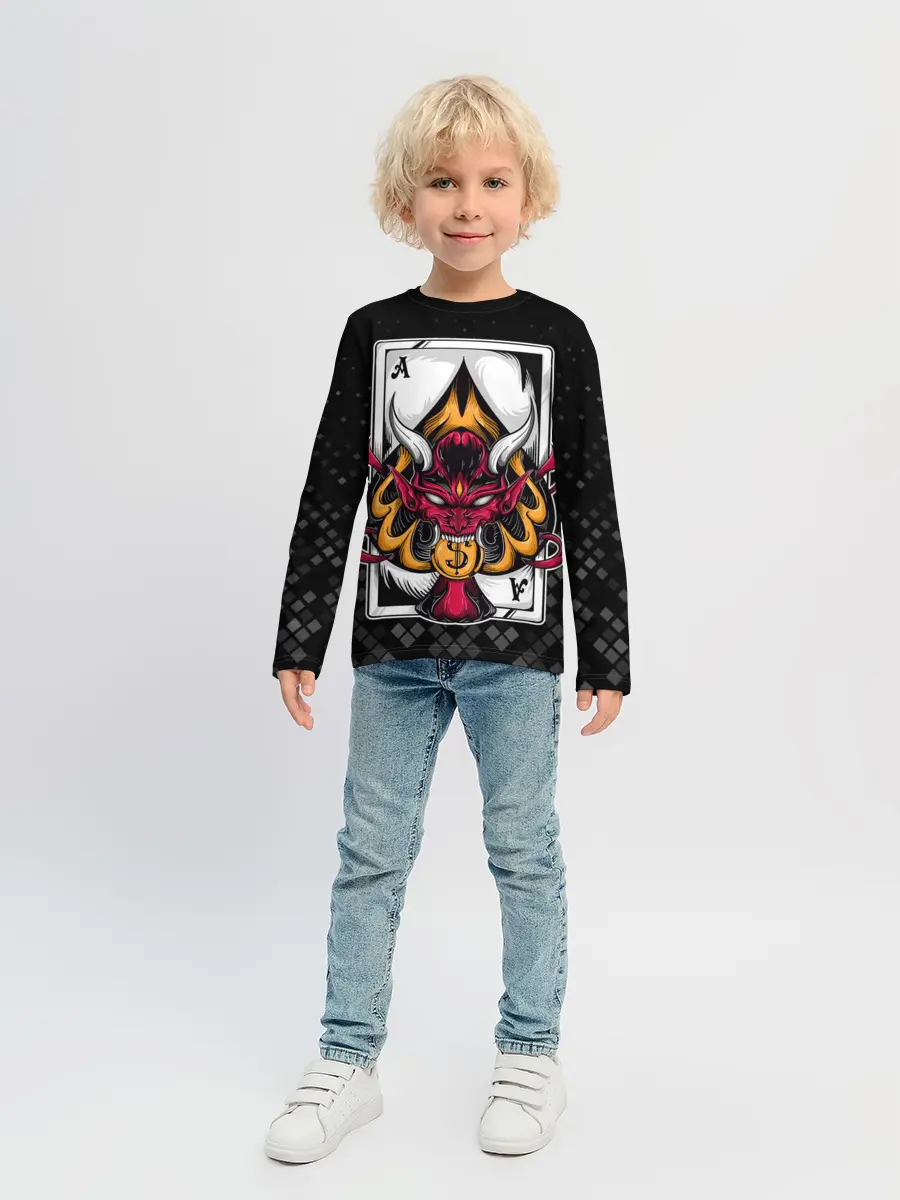 Детский лонгслив / Карточный дьявол