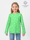 Детский лонгслив / Горошек на зеленом