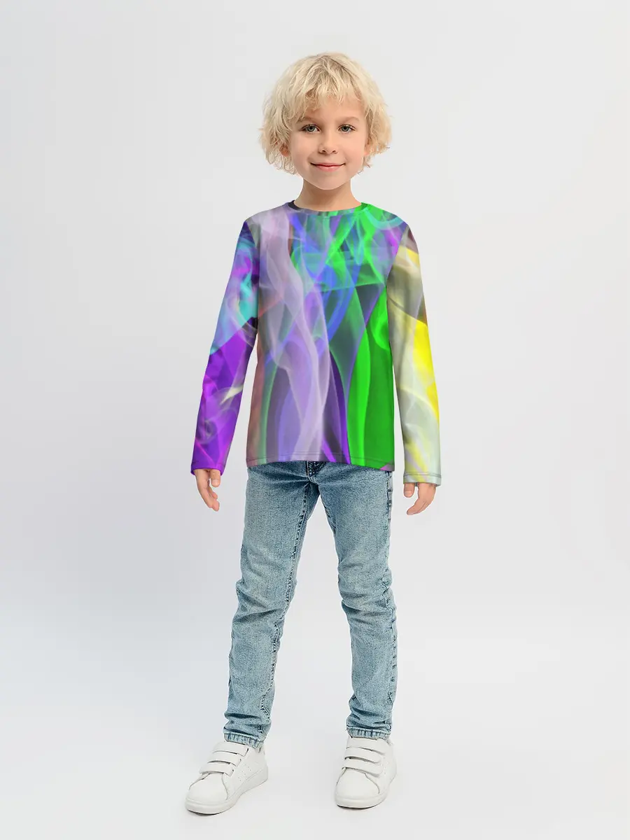 Детский лонгслив / ДЫМ ЦВЕТНОЙ / ОГОНЬ