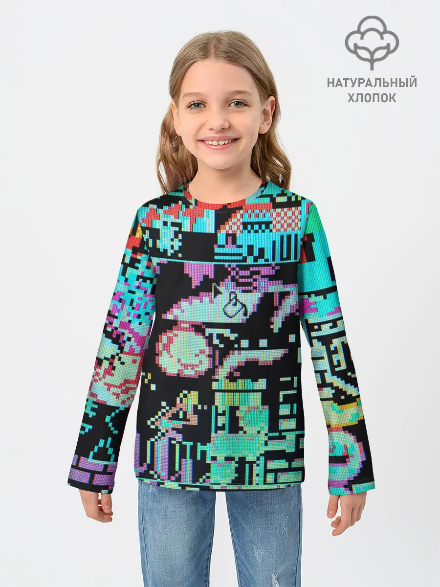 Детский лонгслив / ГЛИТЧ / GLITCH ЗАСТАВКА