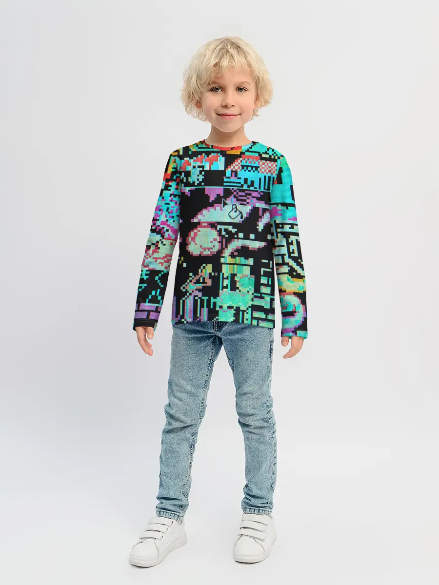 Детский лонгслив / ГЛИТЧ / GLITCH ЗАСТАВКА