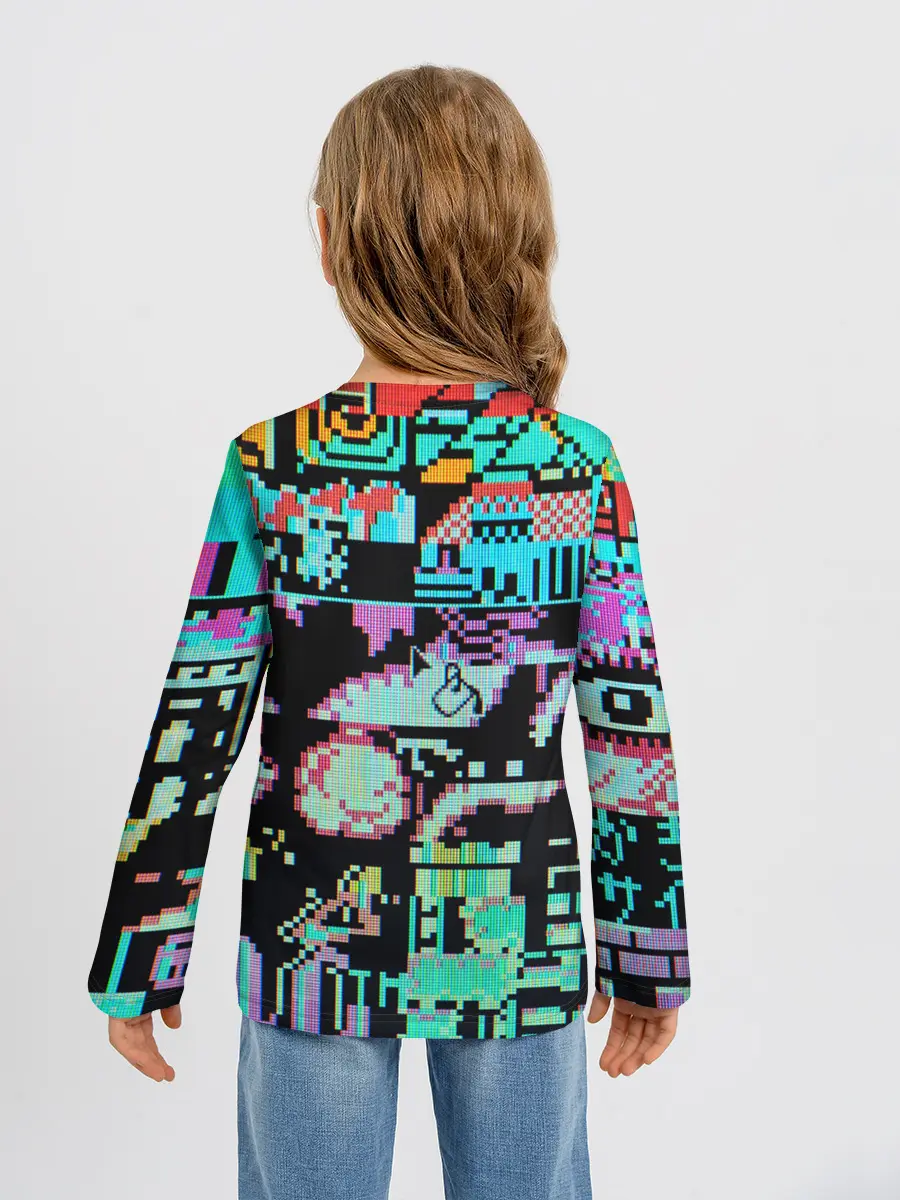 Детский лонгслив / ГЛИТЧ / GLITCH ЗАСТАВКА