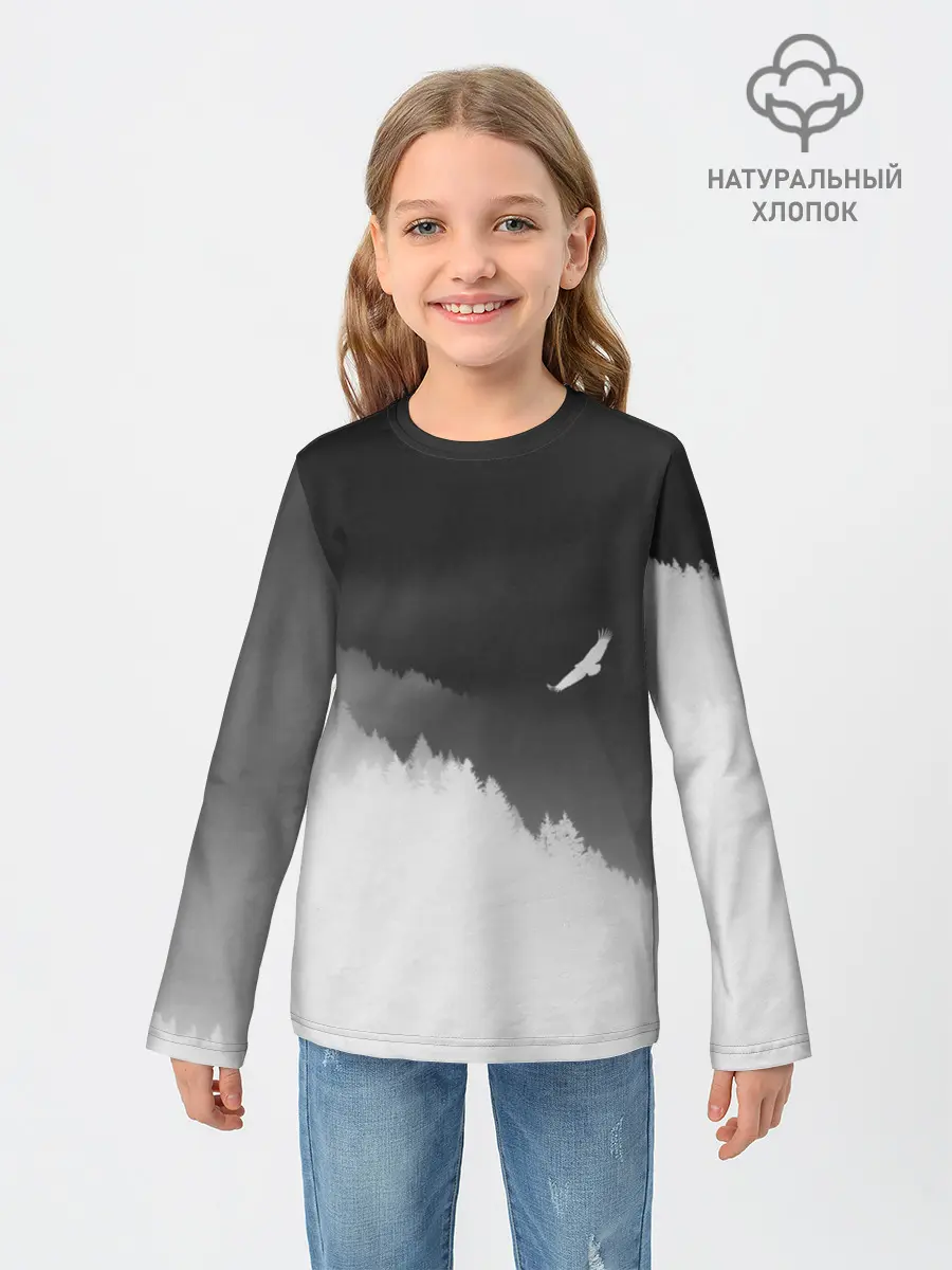 Детский лонгслив / ОРЁЛ НАД ЛЕСОМ