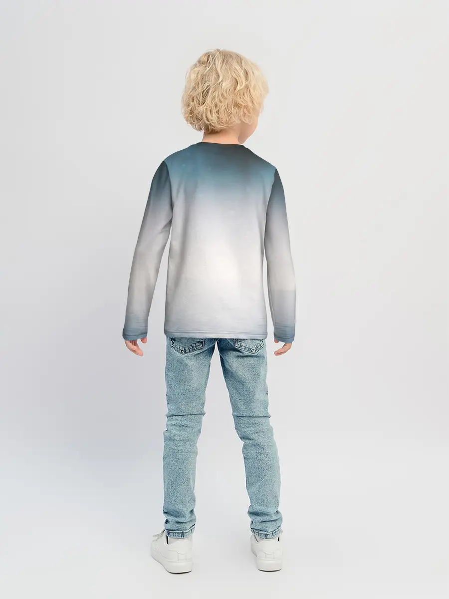 Детский лонгслив / КОСМОНАВТ В МОРЕ