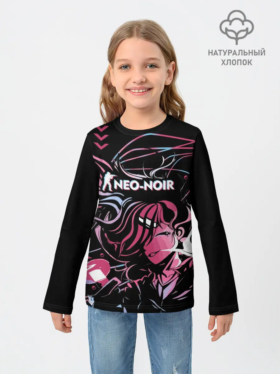 Детский лонгслив / cs:go - Neo-Noir | Неонуар