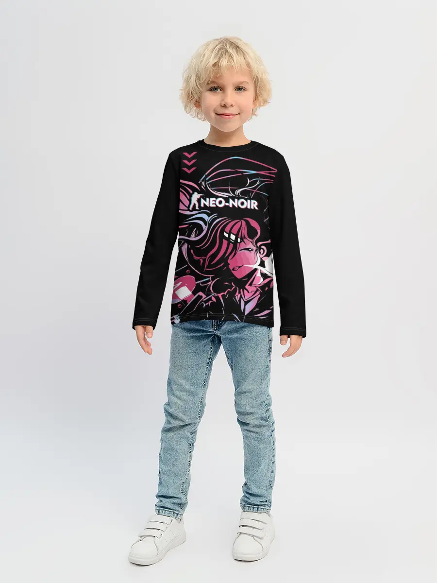 Детский лонгслив / cs:go - Neo-Noir | Неонуар