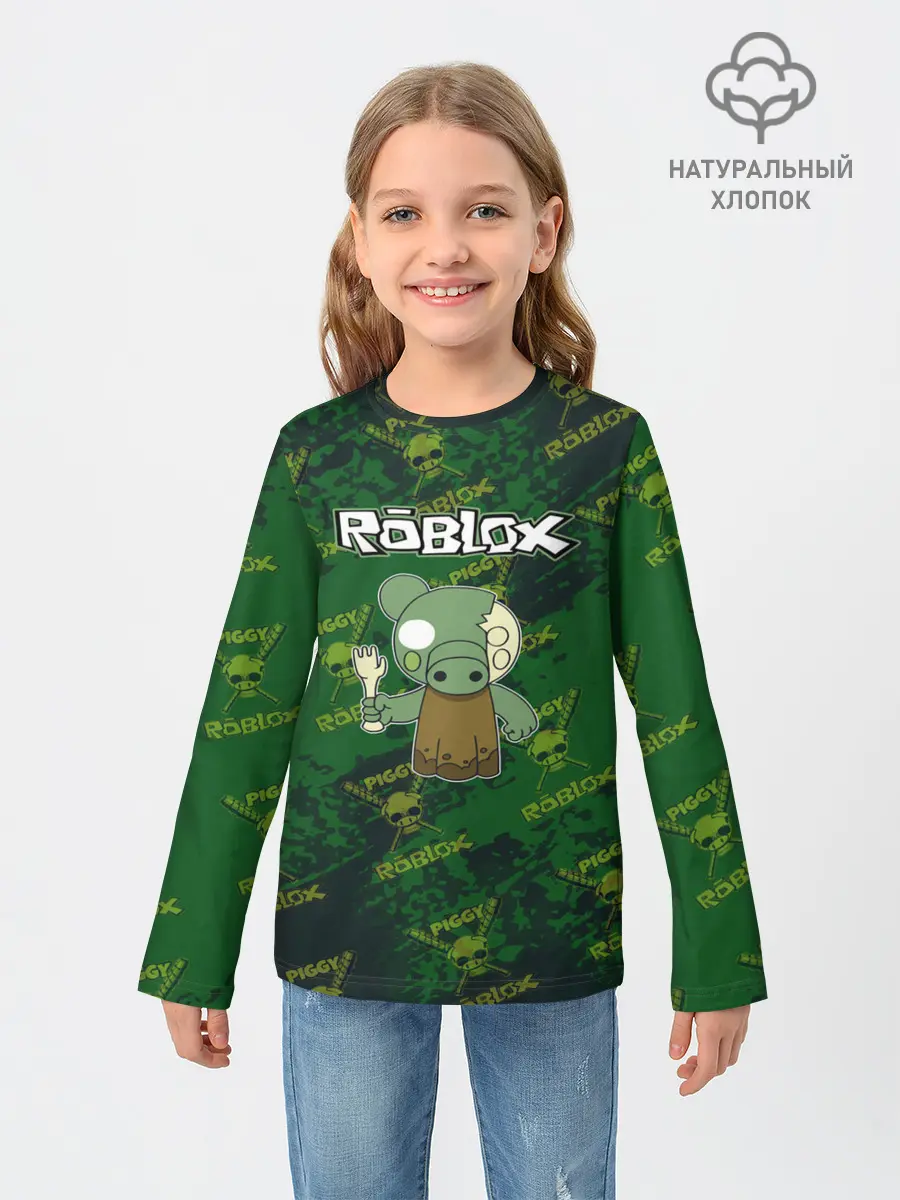 Детский лонгслив / Свинка Пигги из Roblox