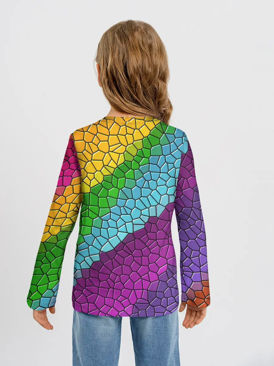 Детский лонгслив / Яркая мозаика