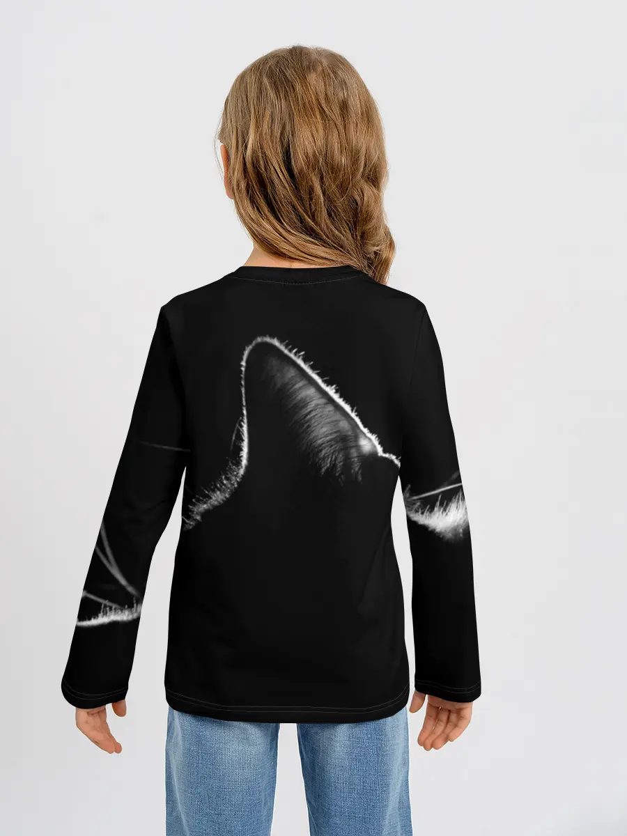 Детский лонгслив / Чёрный кот