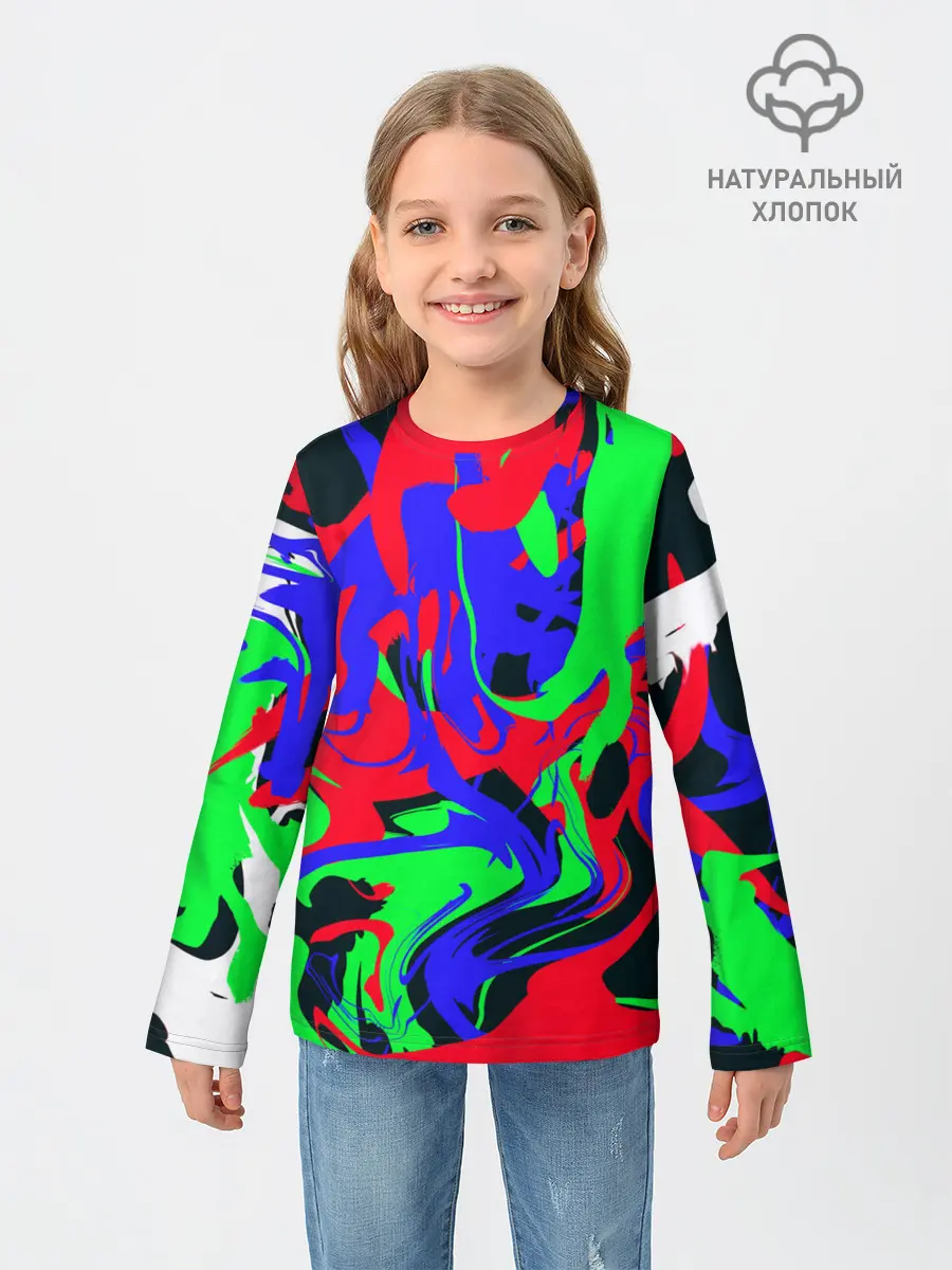 Детский лонгслив / Абстрактные краски