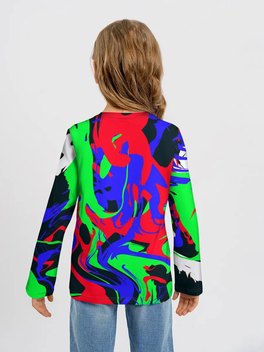 Детский лонгслив / Абстрактные краски