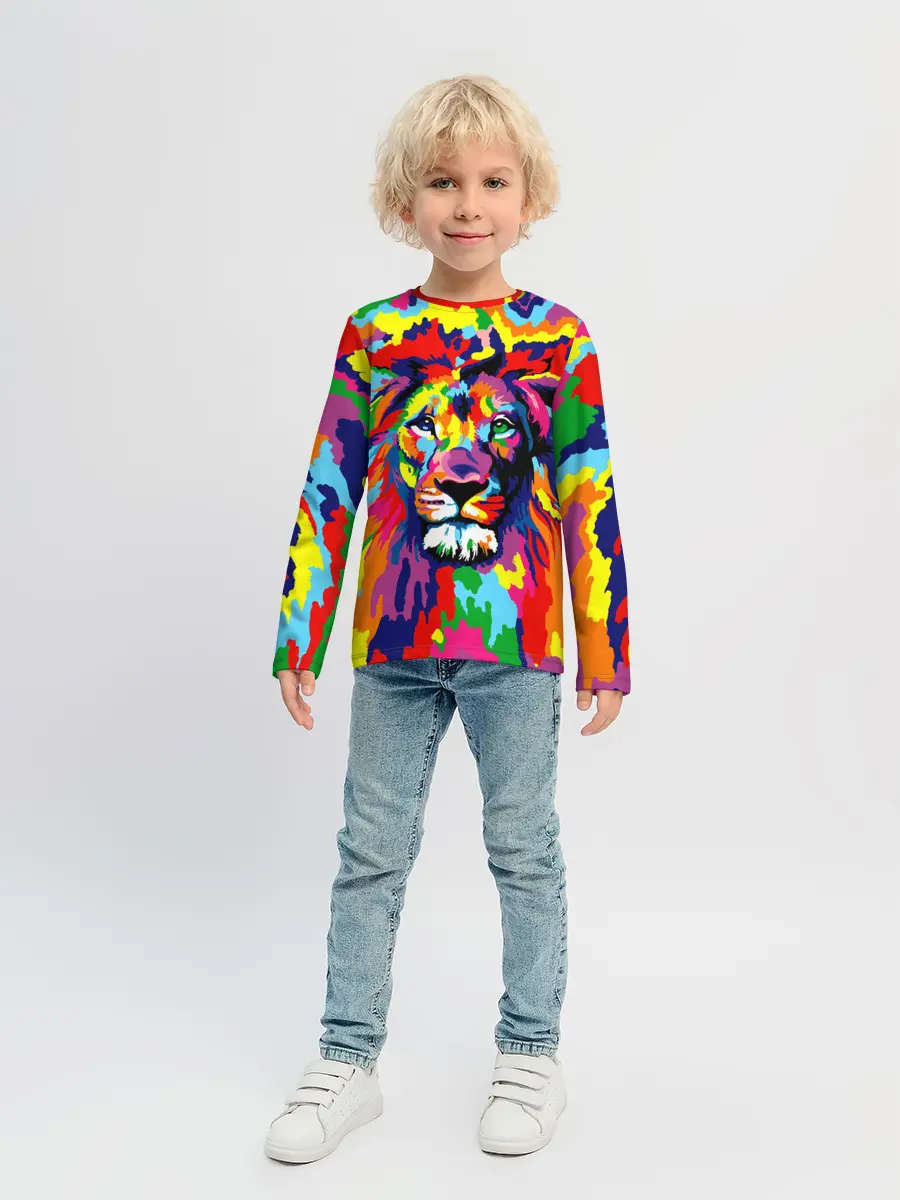 Детский лонгслив / Лев Artistic Art