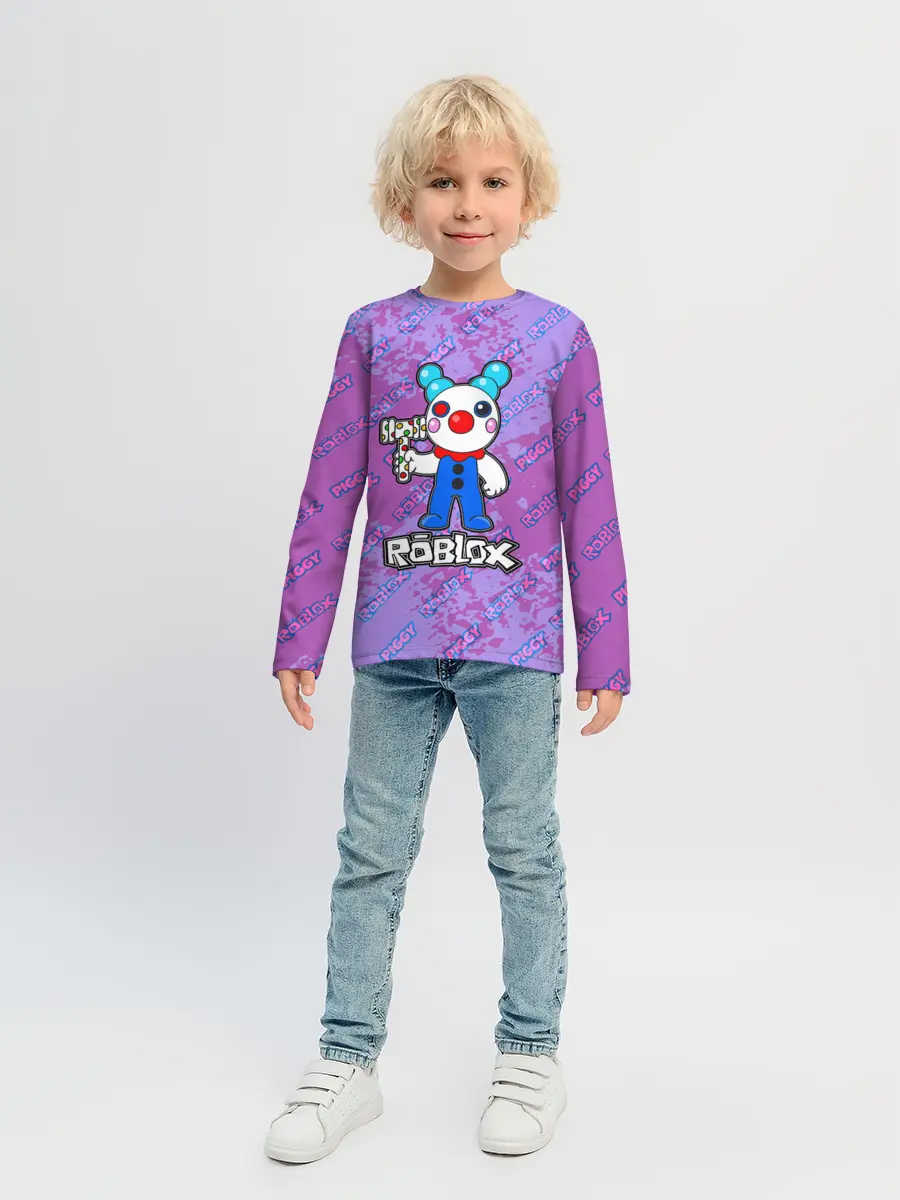 Детский лонгслив / Свинка Пигги из Roblox