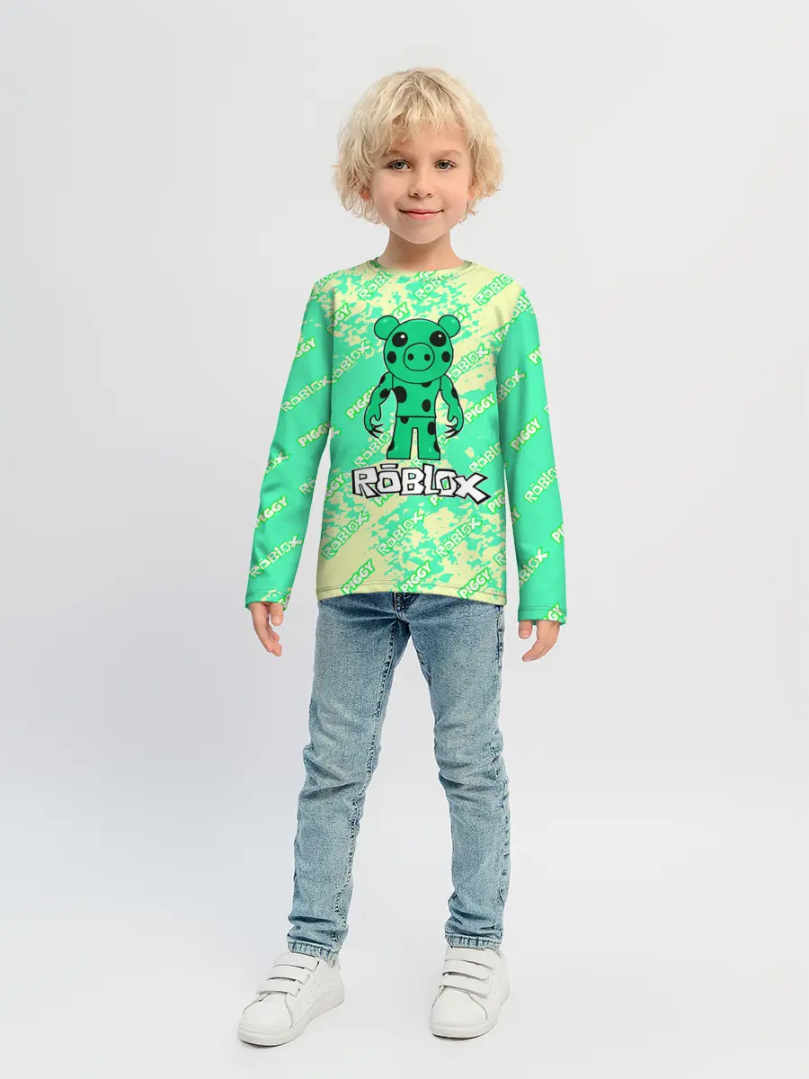 Детский лонгслив / Свинка Пигги из Roblox