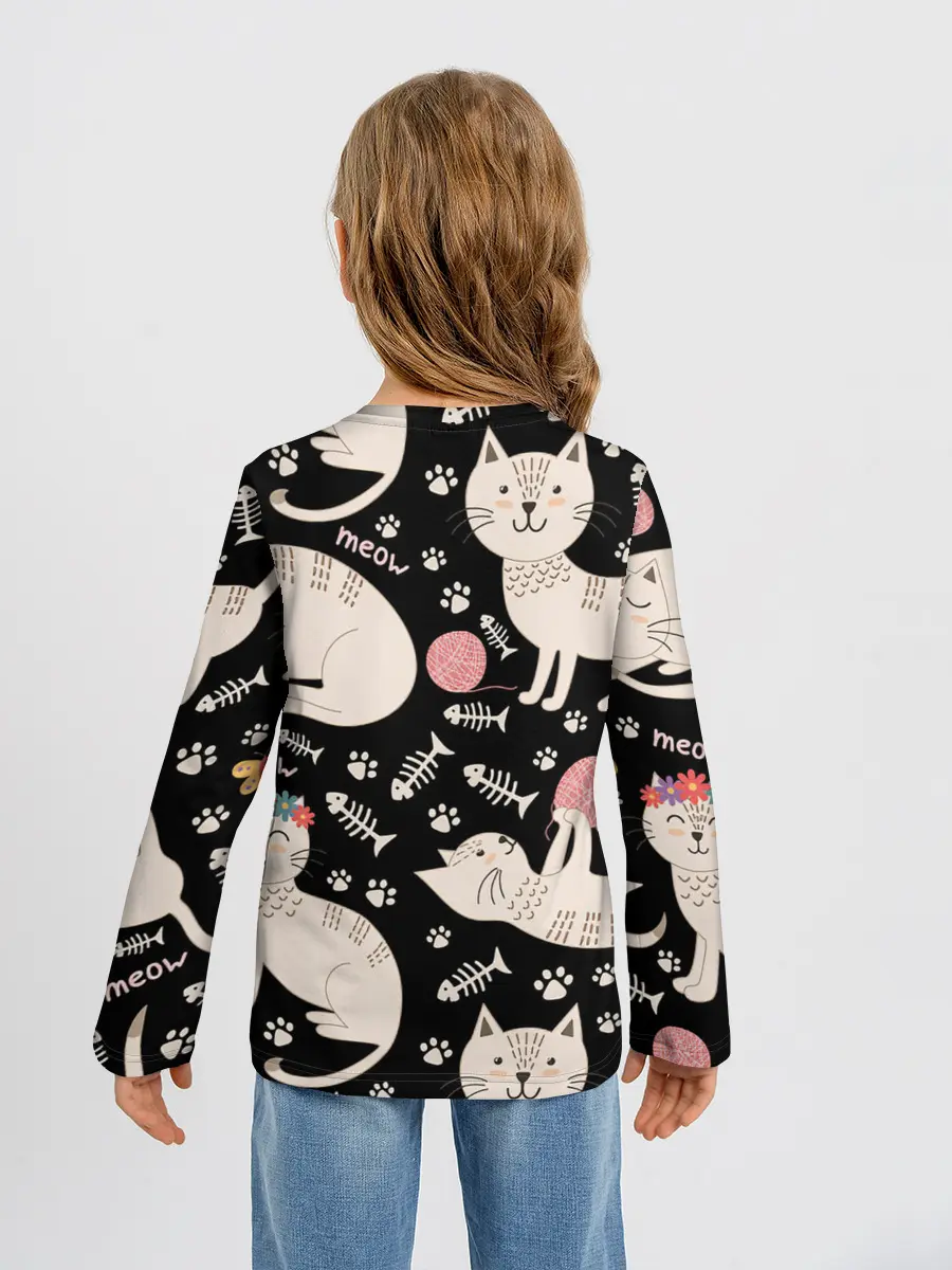 Детский лонгслив / Милые кошечки