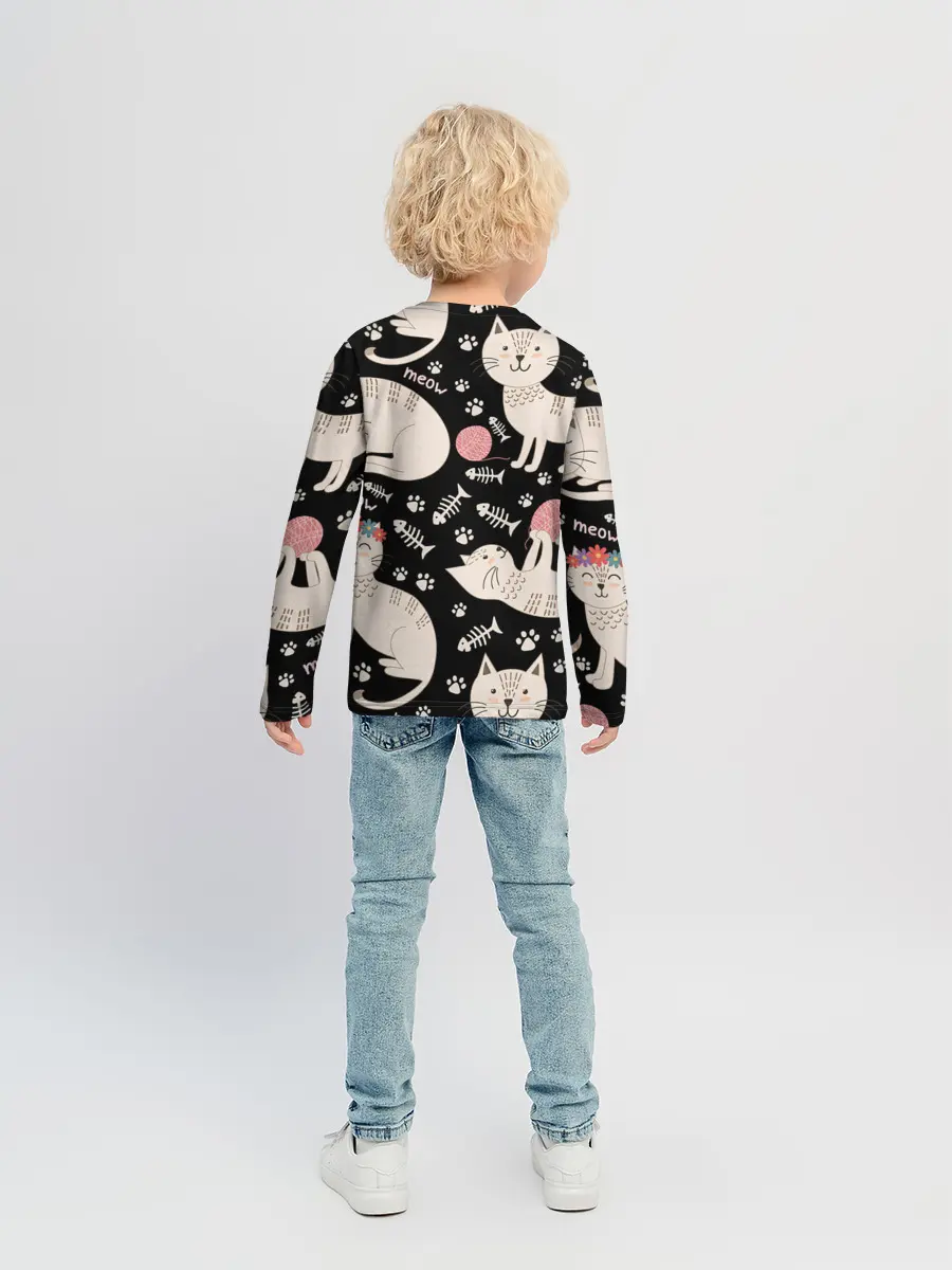 Детский лонгслив / Милые кошечки