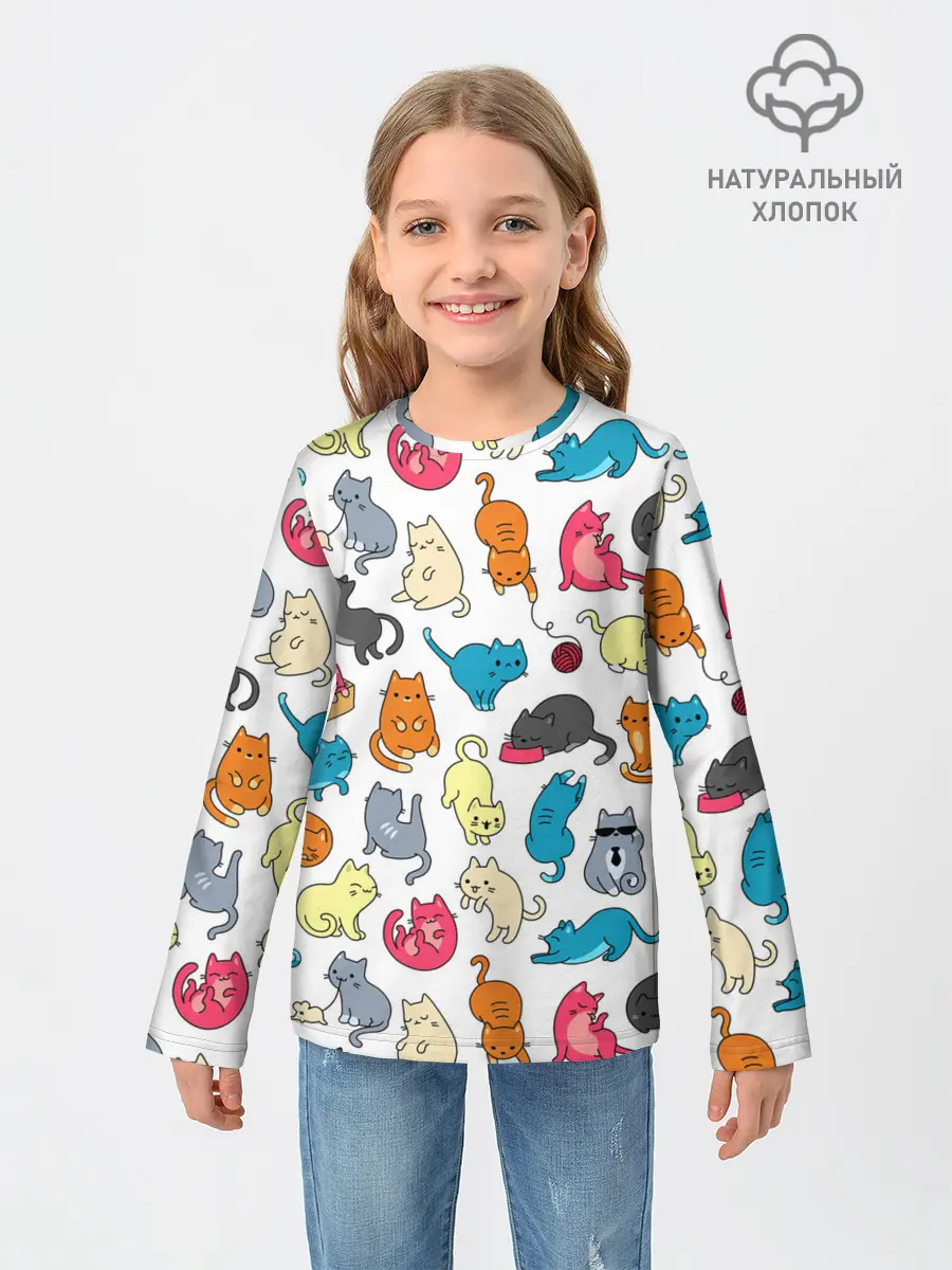 Детский лонгслив / Кошачья стая
