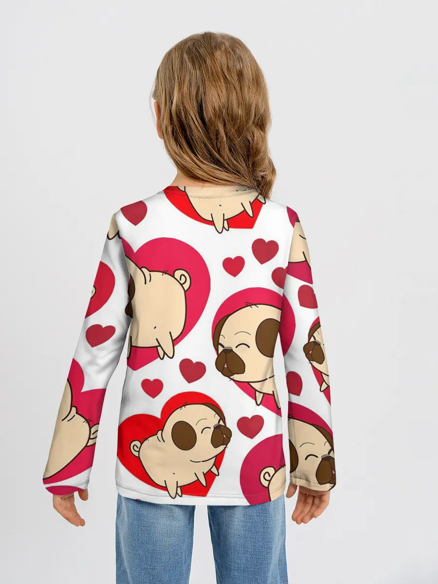 Детский лонгслив / Мопсики