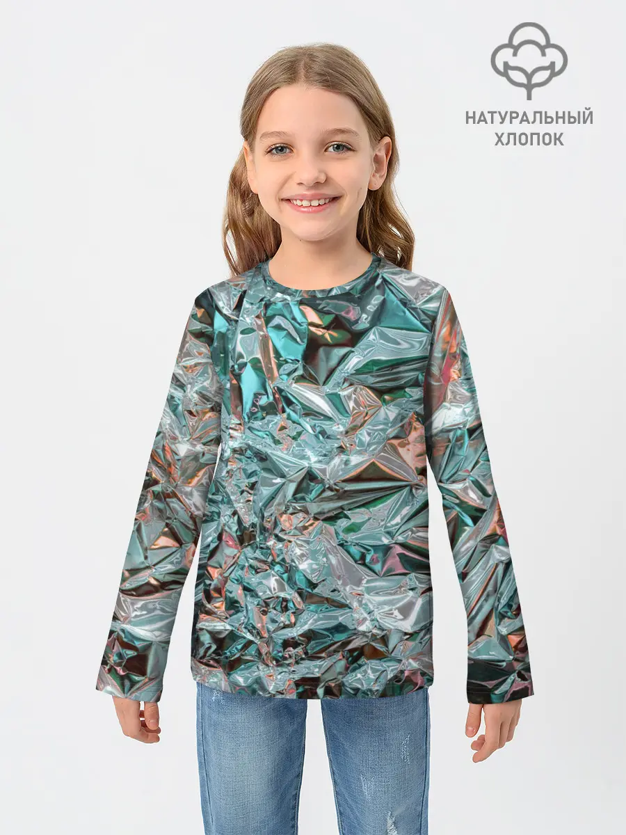 Детский лонгслив / Голографическая фольга