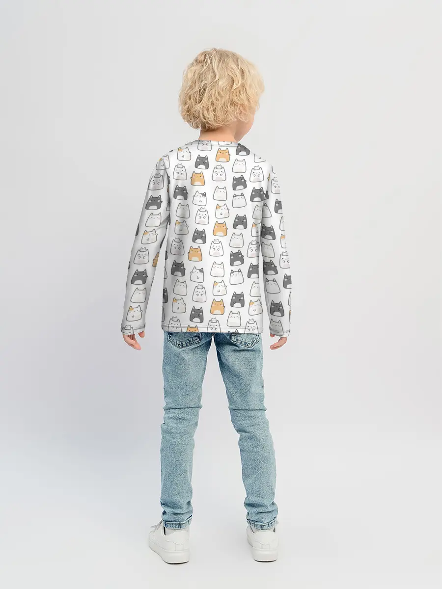 Детский лонгслив / Толстые котики