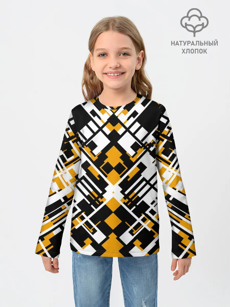 Детский лонгслив / КИБЕРПАНК,ФАНТАСТИКА,ГЕОМЕТРИЯ