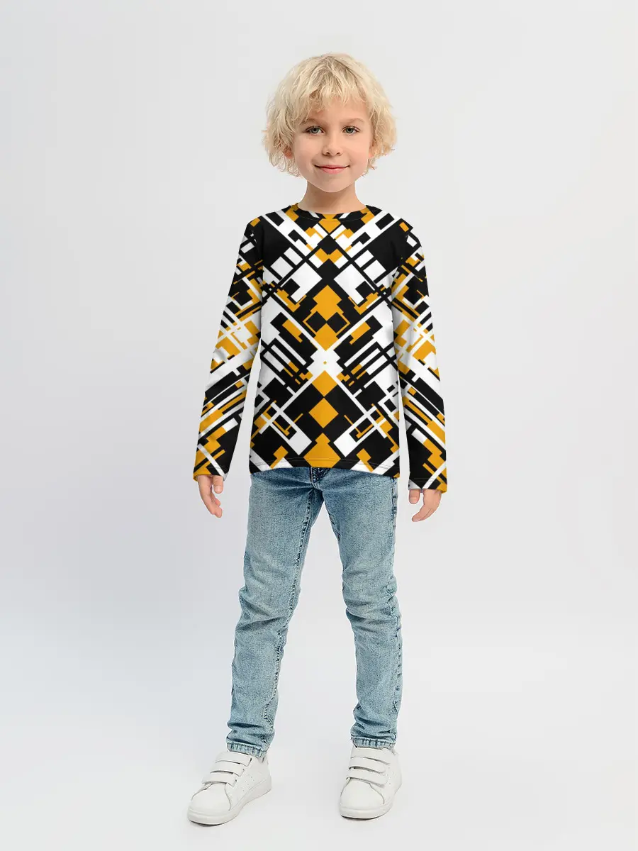 Детский лонгслив / КИБЕРПАНК,ФАНТАСТИКА,ГЕОМЕТРИЯ