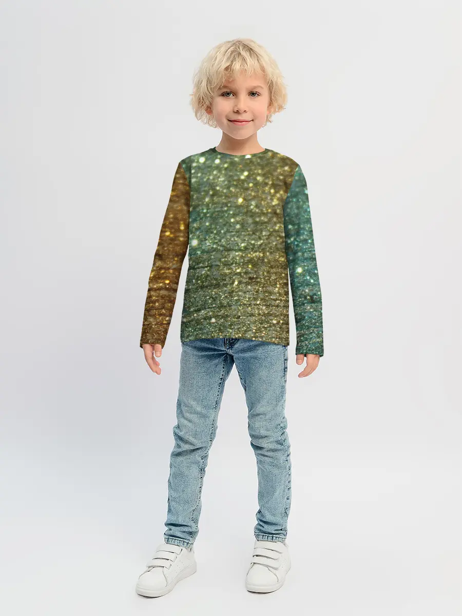 Детский лонгслив / Бирюзовый блеск